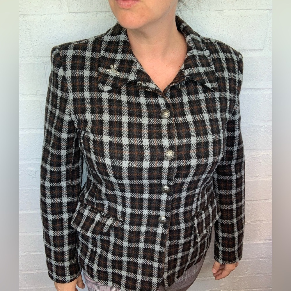 Vintage Clifford & Willis Wool Plaid Blazer Jacket size 8
